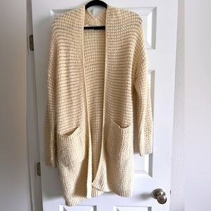 Fuzzy cream colored cardigain